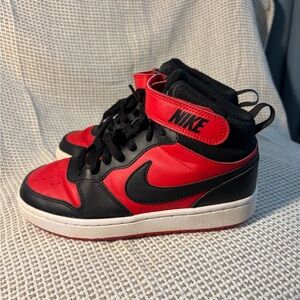 Nike Black and Red High-Top Sneakers